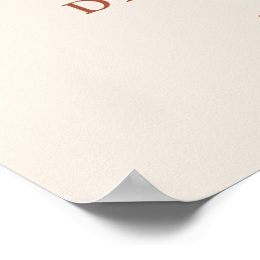 Herbstfall Rustikale Blumenhochzeit Begrüßungszeic Poster (Ecke)