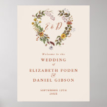 Herbstfall Rustikale Blumenhochzeit Begrüßungszeic