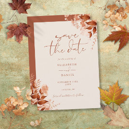 Herbstfall Rustikale Blumenzellenhochzeit Save The Date