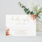 Herbstfall Rustikale Blumenzwiebelhochzeit RSVP Karte (Stehend Vorderseite)