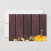 Herbstfall rustikale burgundische Scheune Hochzeit RSVP Karte (Rückseite)