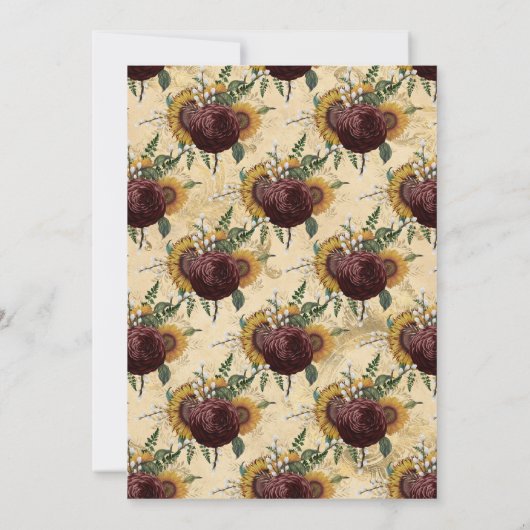 Herbstfall Rustikale florale Gotische Paare Dusche Einladung (Rückseite)