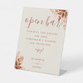 Herbstfall Rustikale, florale Open Bar Sockelschild (Vorderseite)