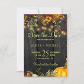 Herbstfall rustikale Holzhochzeit Save The Date (Vorderseite)