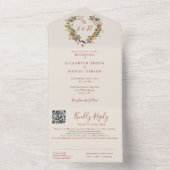 Herbstfall Rustikaler QR-Code Hochzeit All In One Einladung (Innen Boden)