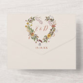 Herbstfall Rustikaler QR-Code Hochzeit All In One Einladung (Rückseite)