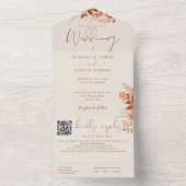 Herbstfall Rustikaler QR-Code Hochzeit All In One Einladung (Innen Boden)