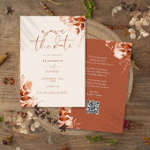Herbstfall Rustikaler QR-Code Hochzeit Save The Date