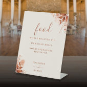 Herbstfall Rustikales Blumenmenü Sockelschild