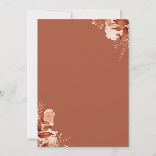 Herbstfall Rustikales Brautparty Einladung (Rückseite)