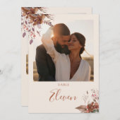 Herbstfall Rustikales Foto Tischnummer (Vorne/Hinten)