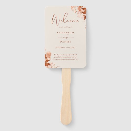 Herbstfall Rustikales Hochzeitsprogramm Fächer (Vorderseite)