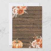 Herbstfall rustikales Holz mit Babydusche in der L Einladung (Rückseite)