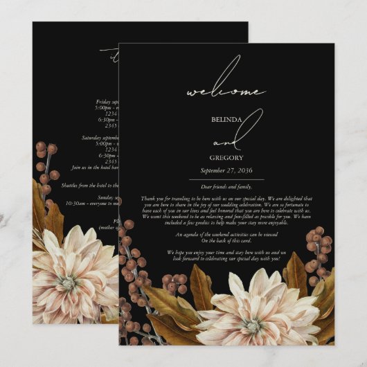 Herbstfall Schwarzer Hochzeitstag Programm (Vorne/Hinten)