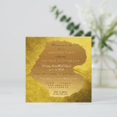 Herbstfall Senf Golden Blätter Geburtstagsparty Einladung (Stehend Vorderseite)