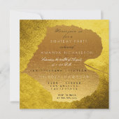 Herbstfall Senf Golden Blätter Geburtstagsparty Einladung (Vorderseite)
