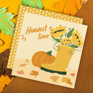 Herbstfall Sonnenblume Grußkarte