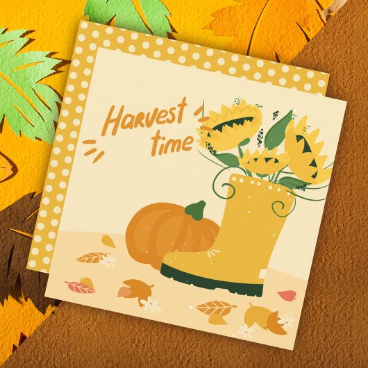 Herbstfall Sonnenblume Grußkarte