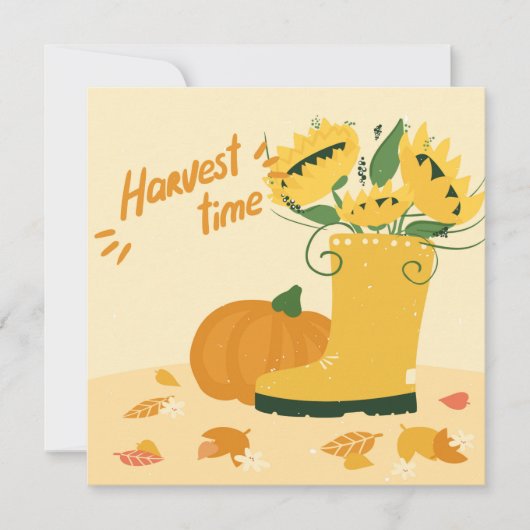 Herbstfall Sonnenblume Grußkarte (Vorderseite)