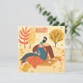 Herbstfall Sonnenblume Grußkarte (Stehend Vorderseite)