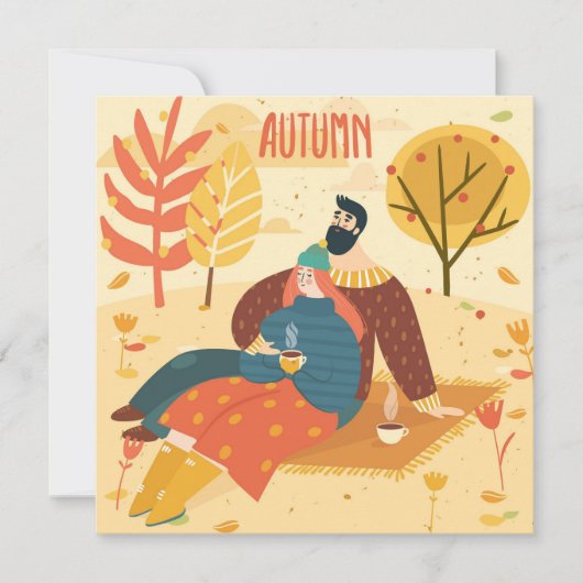 Herbstfall Sonnenblume Grußkarte (Vorderseite)