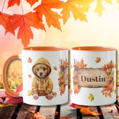Herbstfall Tier Adorable Hund Personalisiert Tasse
