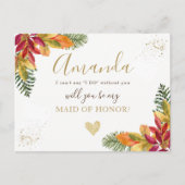 Herbstfall Trauzeugin oder BRIDESMAID-Vorschlag Einladungspostkarte (Vorderseite)