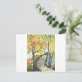 Herbstfall Tree Blätter Kunstmalerei Ziel Postkarte (Stehend Vorderseite)