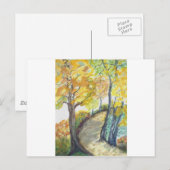 Herbstfall Tree Blätter Kunstmalerei Ziel Postkarte (Vorne/Hinten)