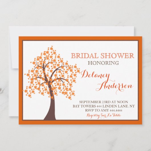 Herbstfall Tree Bridal Einladungen (Vorderseite)