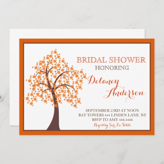 Herbstfall Tree Bridal Einladungen (Vorne/Hinten)