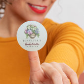 Herbstfall Vibes Rustikaler Junggeselinnen-Abschie Runder Aufkleber