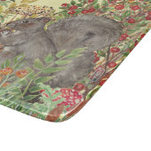 Herbstfall Waldhirnhörnchen Blätter Rustikal Gelb Schneidebrett (Ecke)