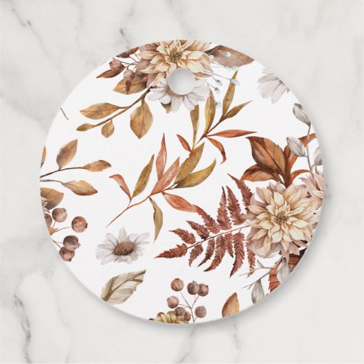 Herbstfall Wasserfarbe Blumenhochzeit Vielen Dank Geschenkanhänger (Rückseite)