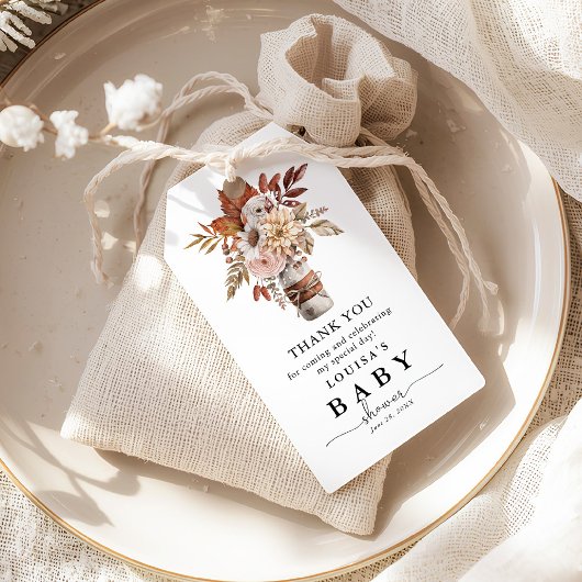 Herbstfall Wasserfarbe Blütendusche Danke Geschenkanhänger