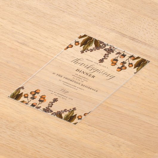 Herbstfall Wasserfarbe Folien Erntedank Abendessen Acryleinladungen (Ablage )