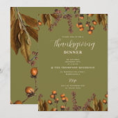 Herbstfall Wasserfarbe Folien Erntedank Abendessen Einladung (Vorne/Hinten)