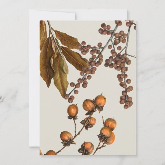 Herbstfall Wasserfarbe Folien Erntedank Abendessen Einladung (Rückseite)