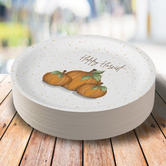 Herbstfall Wasserfarbe Pumpkin Elegante Ernte Pappteller