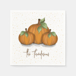 Herbstfall Wasserfarbe Pumpkin Elegante Ernte Serviette