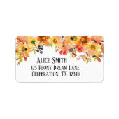 Herbstfall Wasserfarben Bläserne schlichte Hochzei Adressaufkleber (Vorne)