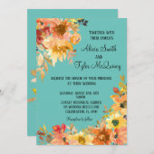 Herbstfall Wasserfarben Bläserne schlichte Hochzei Einladung (Vorne/Hinten)