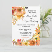 Herbstfall Wasserfarben Bläserne schlichte Hochzei Einladung (Stehend Vorderseite)