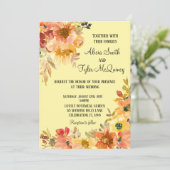 Herbstfall Wasserfarben Bläserne schlichte Hochzei Einladung (Stehend Vorderseite)