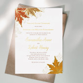 Herbstfall Wasserfarben Blätter Hochzeit maßgeschn Folieneinladung