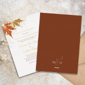 Herbstfall Wasserfarben Blätter Hochzeit maßgeschn Folieneinladung