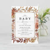 Herbstfall Wasserfarben Blütendusche Einladung (Stehend Vorderseite)