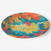 Herbstfall Wasserfarben Blütendusche Pappteller (Schrägansicht)