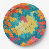 Herbstfall Wasserfarben Blütendusche Pappteller (Vorderseite)