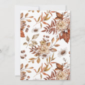 Herbstfall Wasserfarbenblühende Hochzeit Einladung (Rückseite)